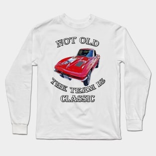 Birthday, Retirement Vintage Car 1963 Chevrolet Corvette, Funny Gift Designs, Cards, shirts, mugs, bedding, clocks, pillows & more Long Sleeve T-Shirt